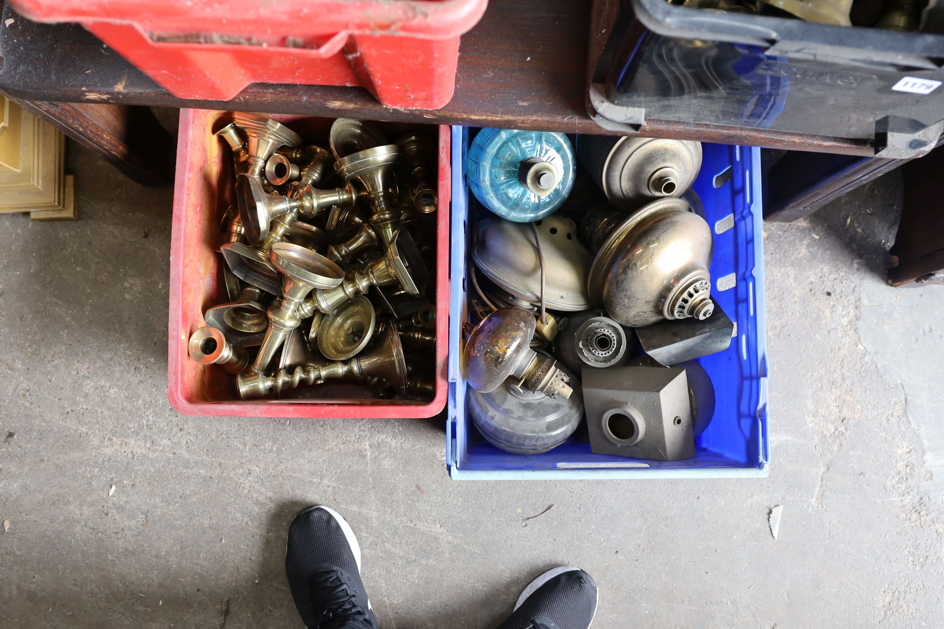 Four boxes of assorted metalware